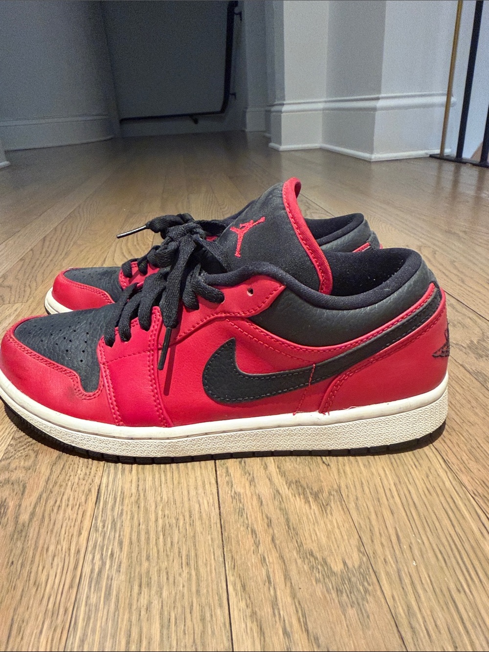 Nike Red and Black Low-Top Sneakers